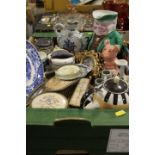 TWO TRAYS OF COLLECTABLES TO INCLUDE WADE WHIMSIES, NAT WEST PIG ETC
