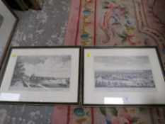 TWO FRAMED AND GLAZED ETCHINGS OF LONDON SCENES