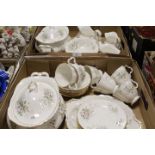 TWO TRAYS OF ROYAL ALBERT HAWORTH TEA AND DINNERWARE