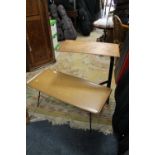 A VINTAGE RETRO COFFEE TABLE TOGETHER WITH A PATENTED BED TABLE (2)