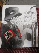 A 20TH CENTURY ILLUSTRATION OF A POLITICAL NAZI SCENE