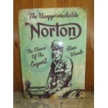 A REPRODUCTION NORTON MOTORCYCLES SIGN - 70 x 50 CM