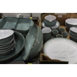 TWO TRAYS OF DENBY DINNERWARE