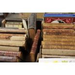 TWO TRAYS OF ANTIQUE BOOKS TO INCLUDE SEVERAL VOLUMES OF ALL THE YEAR ROUND A WEEKLY JOURNAL