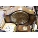 A SMALL TRAY OF ASSORTED CLOCKS