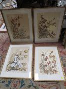 FOUR FRAMED AND GLAZED AUTUMNAL STUDIES SIGNED LOWER RIGHT GRACE HUMBER 1978