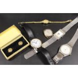 A BAG OF ASSORTED WRISTWATCHES TO INCLUDE A HALLMARKED 9CT GOLD EXAMPLE
