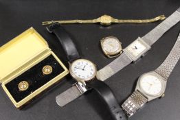 A BAG OF ASSORTED WRISTWATCHES TO INCLUDE A HALLMARKED 9CT GOLD EXAMPLE