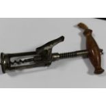 AN ANTIQUE LONDON RACK CORKSCREW