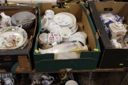THREE TRAYS OF ASSORTED CERAMICS TO INCLUDE AYNSLEY