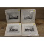 FOUR SMALL VINTAGE ENGRAVINGS OF LONDON BRIDGES TO INCLUDE WATERLOO BRIDGE