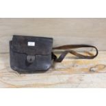 AN ANTIQUE LEATHER LOCAL INTEREST LEATHER SATCHEL - HANDSWORTH LAUNDRY