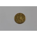 A VICTORIAN SHIELD BACK HALF SOVEREIGN DATED 1892