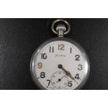 A VINTAGE BRITISH MILITARY POCKET WATCH BY HELVITIA