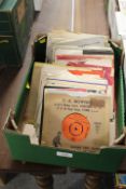 A SMALL TRAY OF 7" SINGLE RECORDS TO INCLUDE QUEEN, ABBA ETC