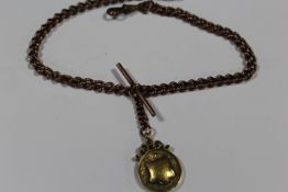 A MENS ANTIQUE DOUBLE ALBERT POCKET WATCH CHAIN