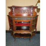 AN EDWARDIAN MAHOGANY PARLOUR CABINET WITH PANEL BACK W-122 cm