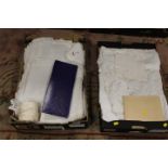 TWO TRAYS OF ASSORTED LINEN