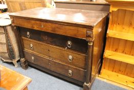 A LARGE ANTIQUE FRENCH STYLE FOUR DRAWER CHEST W 124 CM