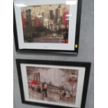 TWO MODERN FRAMED AND GLAZED IMPRESSIONISTS PRINTS OF NEW YORK