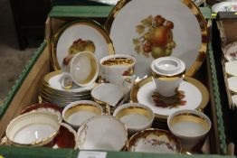 A TRAY OF ASSORTED TEA WARE TO INCLUDE STAFFORDSHIRE EXAMPLES