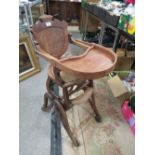 AN EDWARDIAN METAMORPHIC HIGH CHAIR