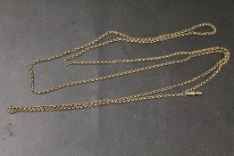 ANTIQUE ROLLED GOLD MUFF / LONG CHAIN