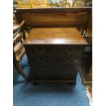 A 19TH CENTURY SMALL MAHOGANY WASHSTAND CABINET W-63 CM