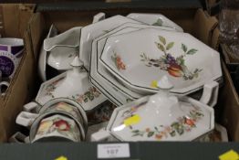 A TRAY OF JOHNSON BROTHER TEA AND DINNER WARE