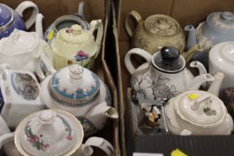 TWO TRAYS OF ASSORTED COLLECTABLE TEA POTS