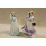 LIMITED EDITION ROYAL WORCESTER FIGURINE 'AUTUMN' TOGETHER WITH ROYAL DOULTON FIGURINE HAPPY