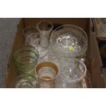 THREE TRAYS OF ASSORTED GLASS WARE TO INCLUDE BOWLS ETC