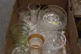 THREE TRAYS OF ASSORTED GLASS WARE TO INCLUDE BOWLS ETC