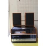 A VINTAGE VAN DER MOLEN SONIC 55 RECORD PLAYER WITH GARRARD MODEL 2025 TC TURNTABLE AND SPEAKERS