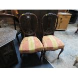 A PAIR OF 19TH CENTURY MAHOGANY SALON CHAIRS