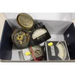 A BOX OF ASSORTED METERS TO INCLUDE THE NEWBRIDGE CONTROLLER BY HORSTMANN GEAR COMPANY LTD BATH WITH