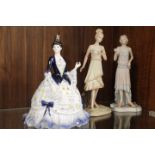 A COALPORT FIGURINE MILLENNIUM PRINCESS TOGETHER WITH TWO REGENCY 1920S FASHION FIGURES (3)