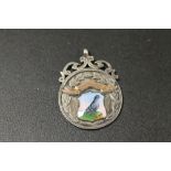 ANTIQUE SILVER, GOLD AND ENAMEL PIGEON FANCIERS FOB MEDAL