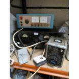 FOUR VARIOUS VARIABLE POWER SUPPLIES TO INCLUDE A STEEL CASE MILITARY EXAMPLE, VARIAC AND CONTIL