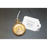 A HALLMARKED 18CT GOLD OPEN FACE MANUALLY WIND POCKET WATCH