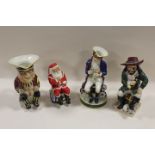FOUR KEVIN FRANCIS TOBY JUG FIGURES TO INCLUDE DICK TURPIN AND LITTLE ROCKIN SANTA - CHRISTMAS 1994