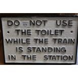 ***A CAST BLACK AND WHITE TOILET SIGN**