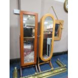 TWO MODERN CHEVAL MIRRORS OPENING TO JEWELLERY CABINETS (2)