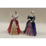 TWO ROYAL DOULTON QUEENS OF THE REALM FIGURINES - QUEEN ELIZABETH I HN3099 AND MARY QUEEN OF SCOTS