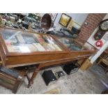 A VINTAGE GLAZED DISPLAY CABINET W-300 CM