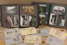 TWO VINTAGE POSTCARD ALBUMS TO INCLUDE STOKE-ON-TRENT AND SURROUNDING AREA EXAMPLES TOGETHER WITH