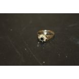 9CT GOLD SAPPHIRE AND DIAMOND SET RING APPROX WEIGHT 1.5G