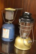 A LARGE VINTAGE TILLY LAMP AND A VINTAGE CALOR GAS BURNER (2)