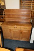 A PRIORY LIGHT SIDEBOARD WITH PLATE RACK