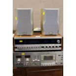 A TANBERG RECEIVER, A PHILLIPS CASSETTE DECK PLUS A PAIR OF MODERN SPEAKERS